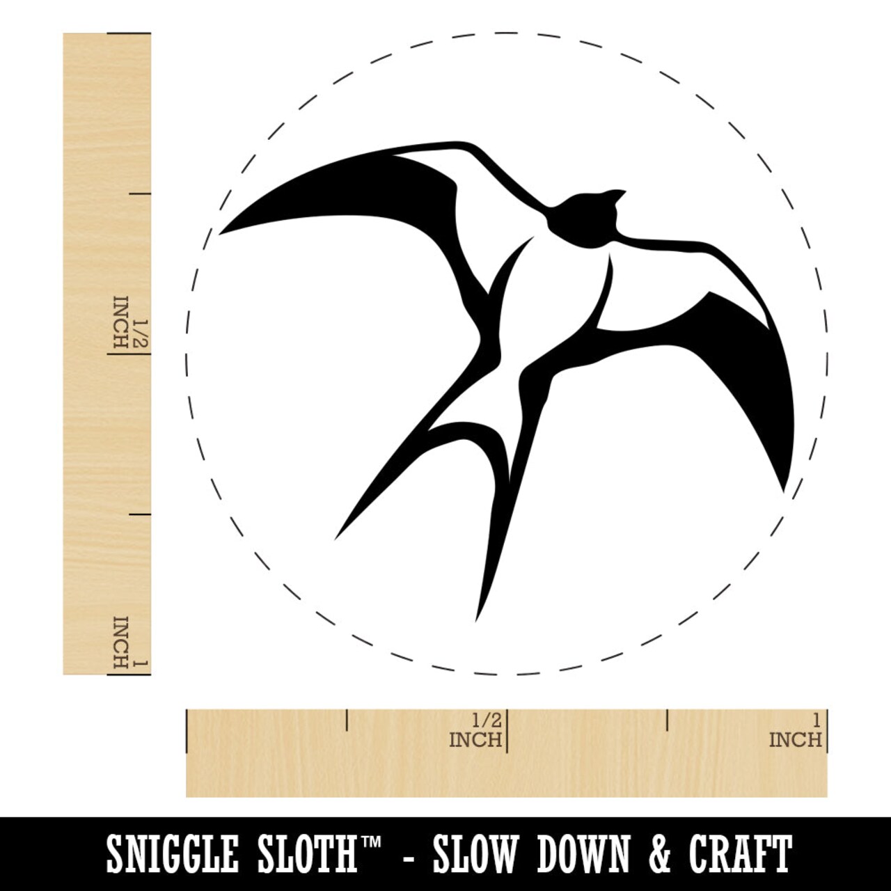 Barn Swallow Bird in Flight Self-Inking Rubber Stamp for Stamping Crafting Planners